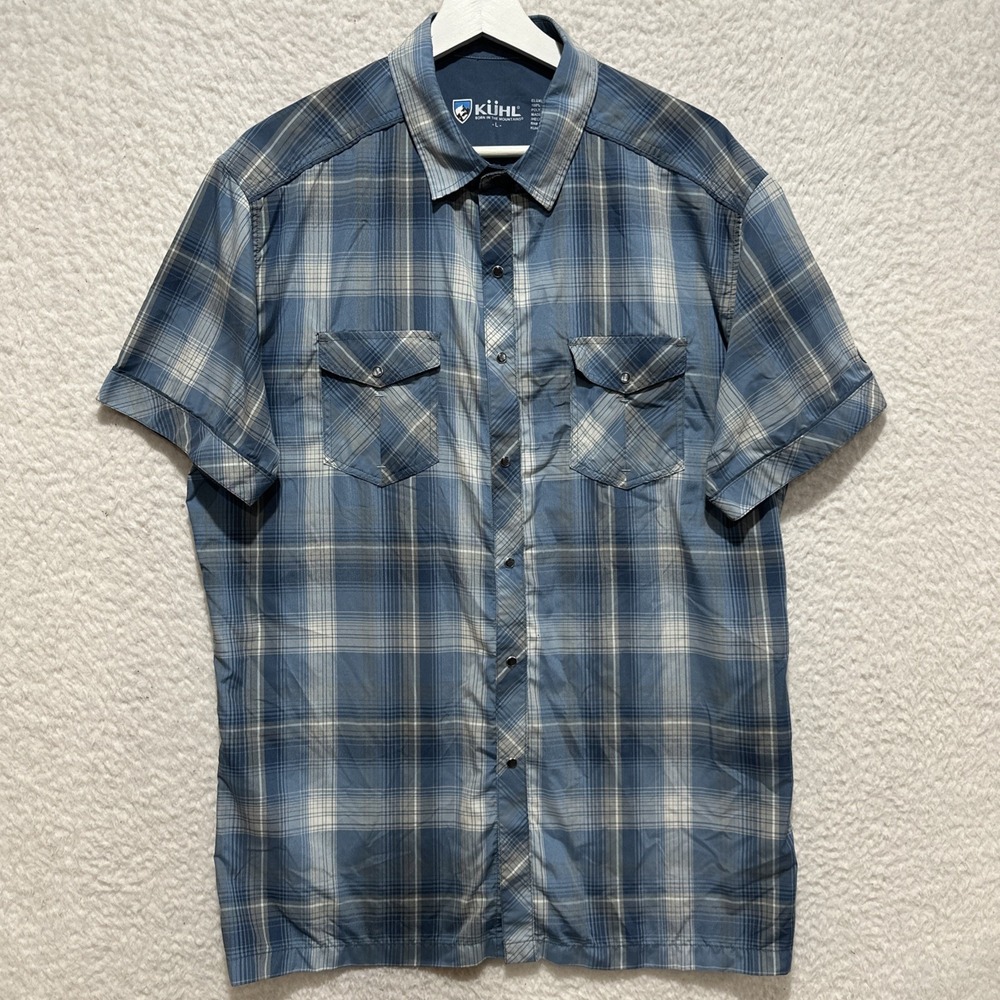 Kuhl‎ Konquer Shirt Men's Size L Eluxor Plaid Pearl Snap Outdoors Gorpcore